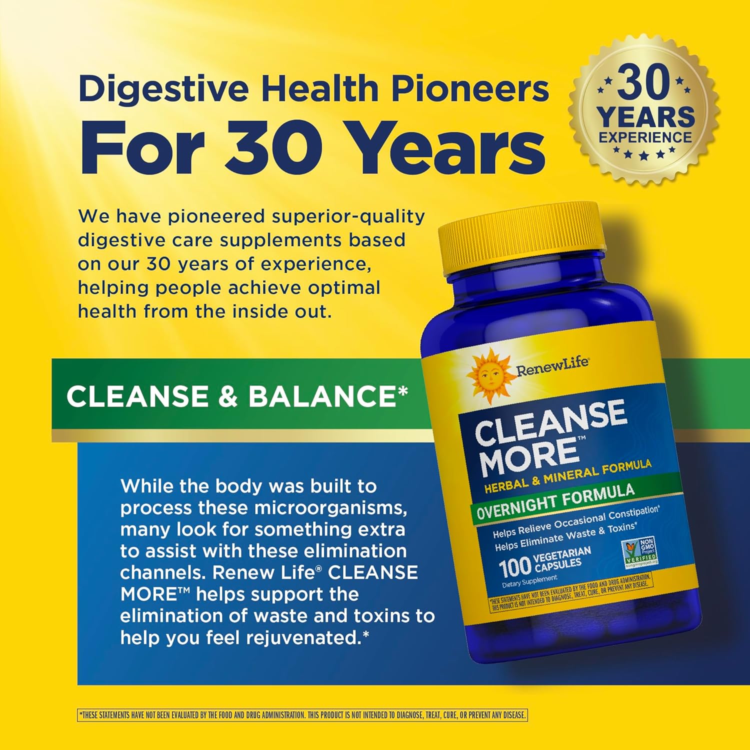Renew Life Cleanse More Detox Herbal Supplement Capsules 100 Count