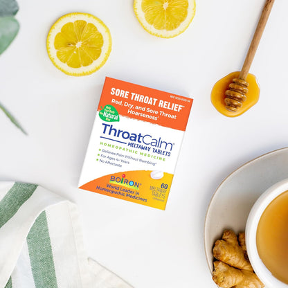 Boiron ThroatCalm Homeopathic Tablets for Sore Throat Relief