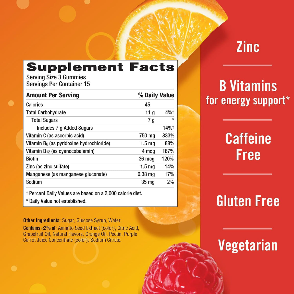 Emergen-C Vitamin C 750mg Immune Support Gummies, Mixed Fruit, 45 Gummies