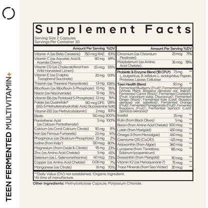 Codeage Teen Multivitamin Supplement Organic Whole Food Omega-3 60 Capsules