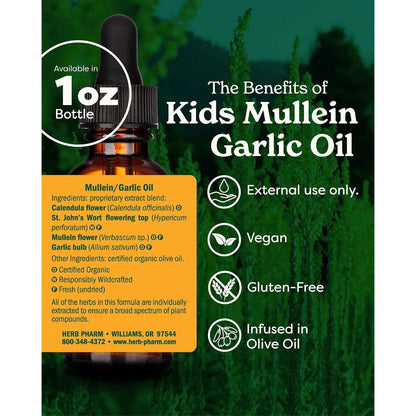 Herb Pharm Kids Mullein Garlic Ear Oil 1 oz