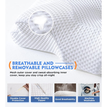 Osteo Cervical Pillow with Cooling Case Memory Foam for Neck Pain Relief