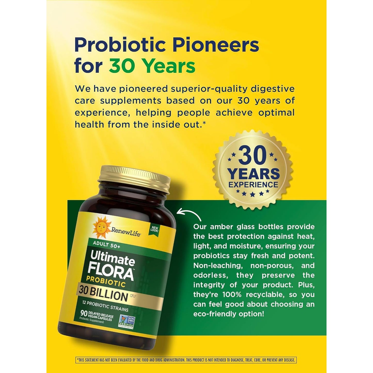 Renew Life Probiotic Adult 50 Plus Capsules 30 Billion CFU 90 Count