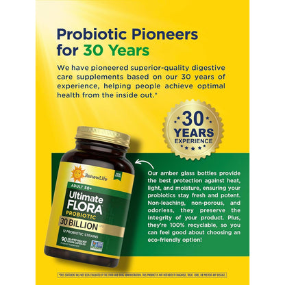 Renew Life Probiotic Adult 50 Plus Capsules 30 Billion CFU 90 Count