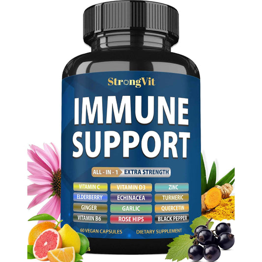 StrongVit Immune Support  12 in 1 Complex with Vitamin C, D3, Zinc