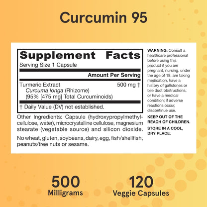 Jarrow Formulas Curcumin 95 Turmeric Extract Supplement 500mg