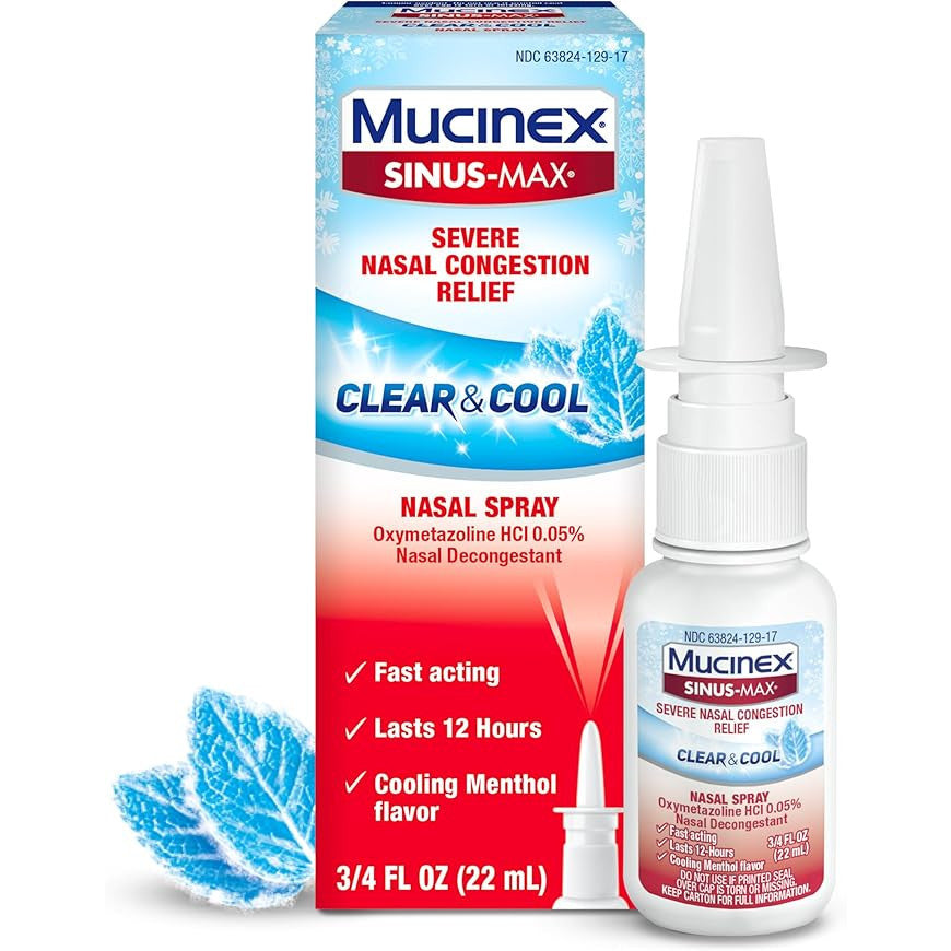 Mucinex Sinus-Max Nasal Spray Decongestant 12-Hour Clear & Cool 0.75 fl oz