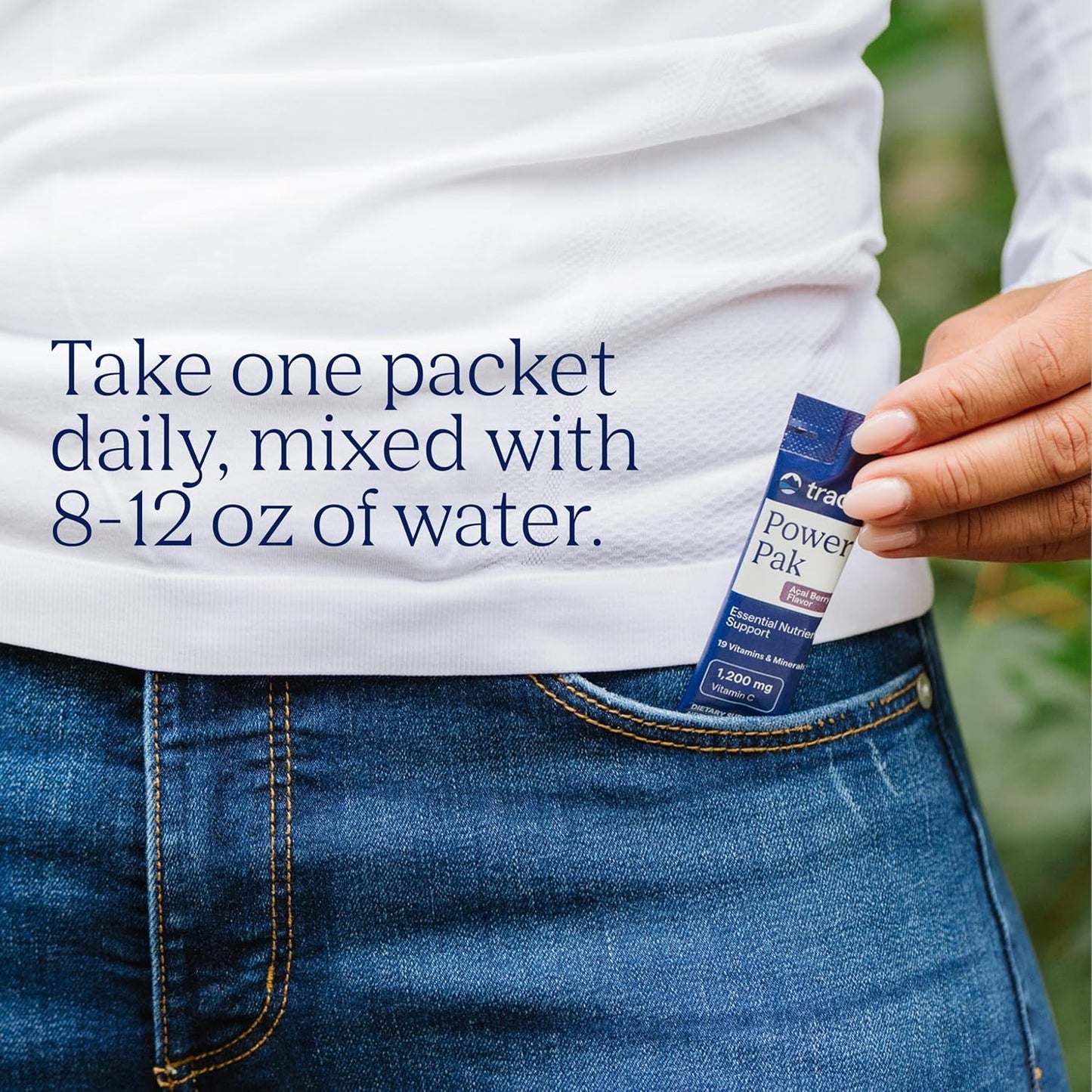 Trace Minerals Power Pak Electrolyte Powder Packets 1200mg Vitamin C Acai Berry 30 Count