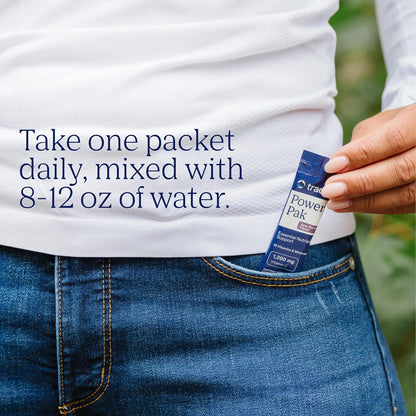 Trace Minerals Power Pak Electrolyte Powder Packets 1200mg Vitamin C Acai Berry 30 Count