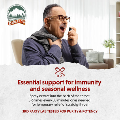 Barlean's Olive Leaf Complex Throat Spray Immune Support Supplement