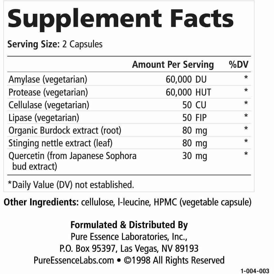 Pure Essence AllerFree Dietary Supplement 60 Capsules