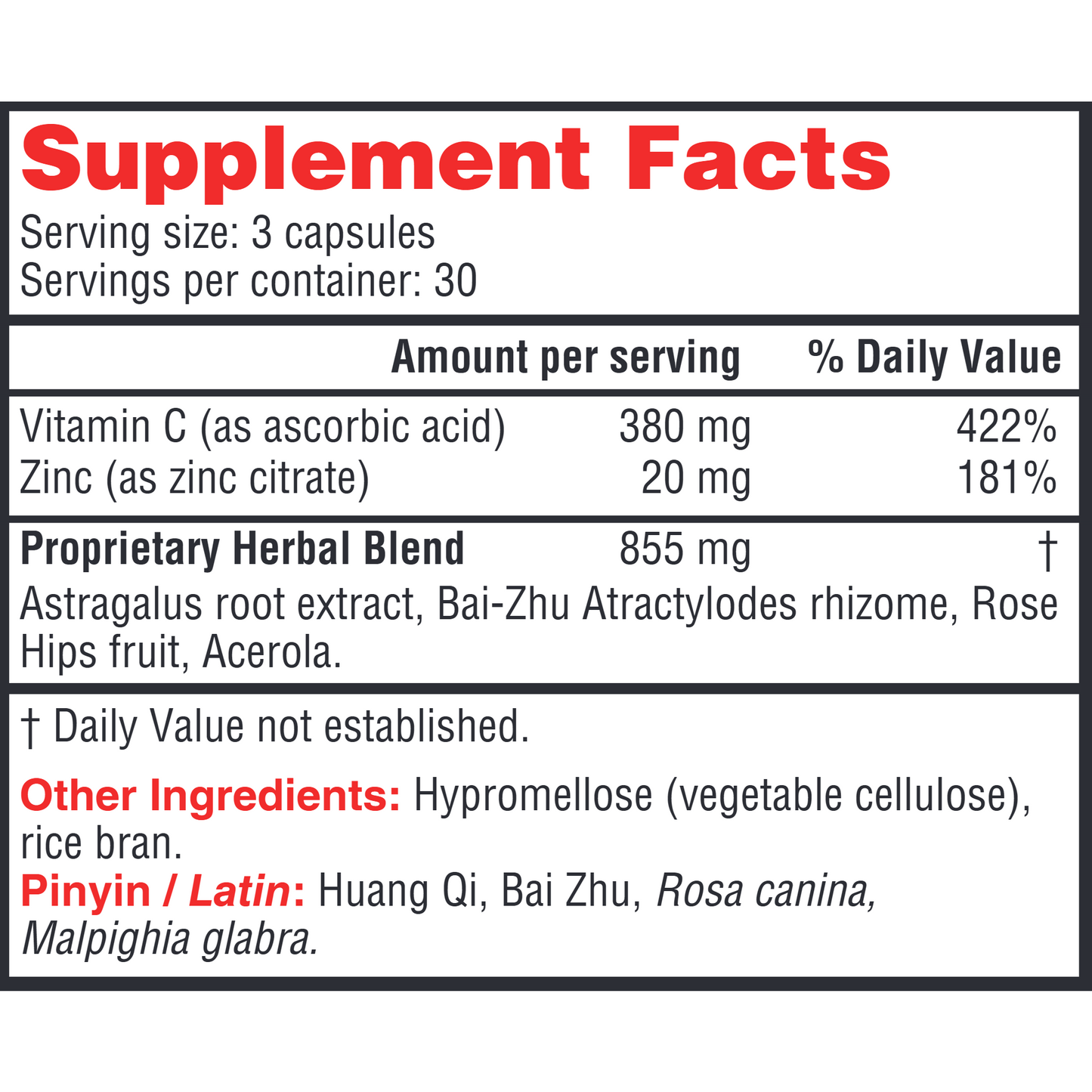 Health Concerns Astra C Immune Support Supplement 90 Capsules