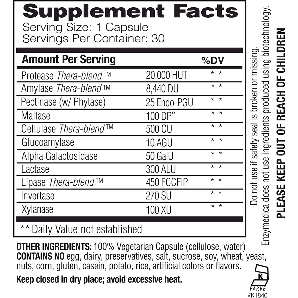 Enzymedica Digest Basic Gentle Digestive Enzyme Supplement Capsules - VitaBuy