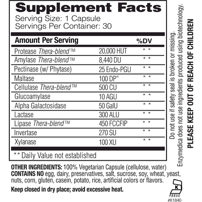 Enzymedica Digest Basic Gentle Digestive Enzyme Supplement Capsules - VitaBuy
