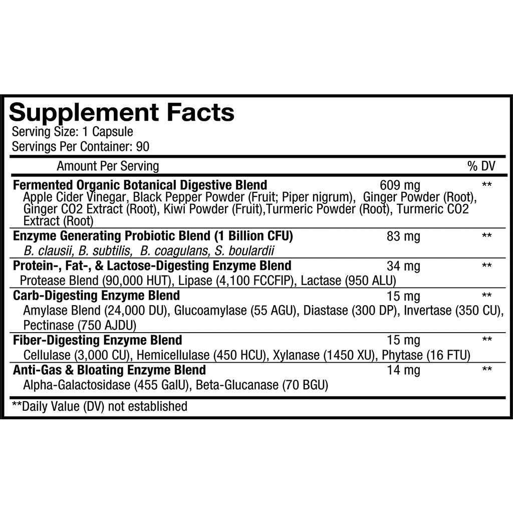 CodeAge Fermented Digestive Enzymes Supplement 90 Capsules