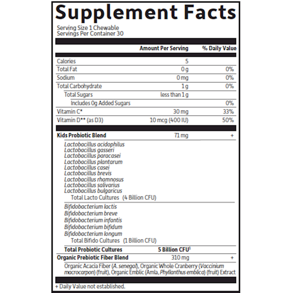 Garden of Life Dr. Formulated Organic Kids Probiotics 30 Chewables - VitaBuy