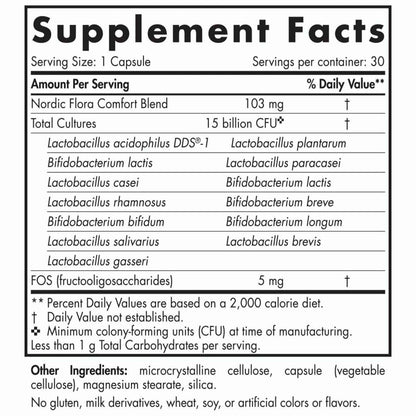 Nordic Naturals Nordic Flora Probiotic Comfort Supplement 30 Capsules