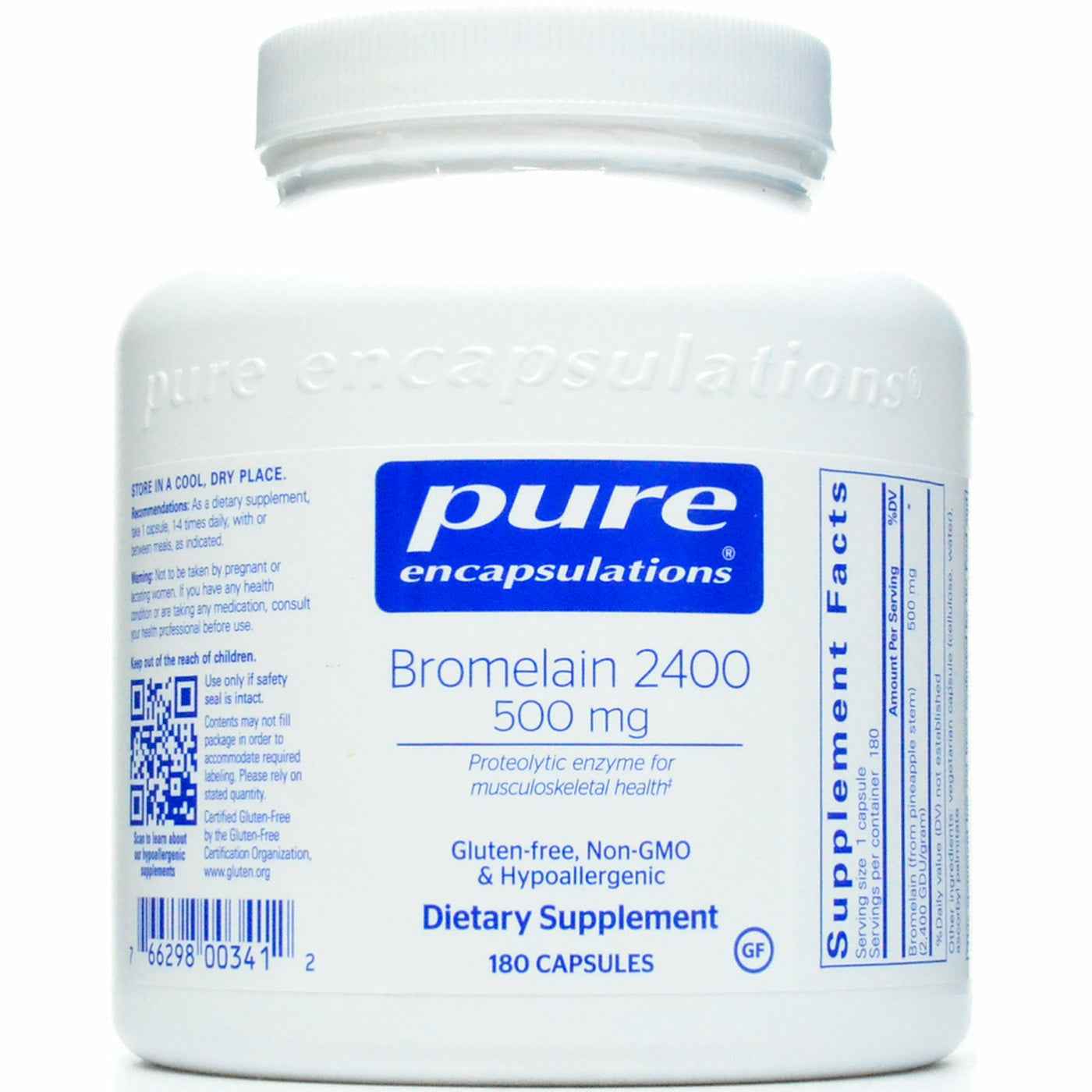 Pure Encapsulations Bromelain 2400 Dietary Supplement 500 mg Capsules