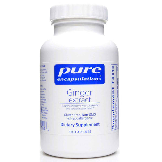 Pure Encapsulations Ginger Extract 500mg Supplement 120 Vegetarian Capsules