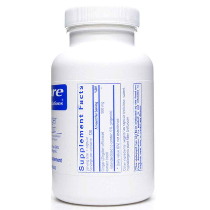 Pure Encapsulations Ginger Extract 500mg Supplement 120 Vegetarian Capsules