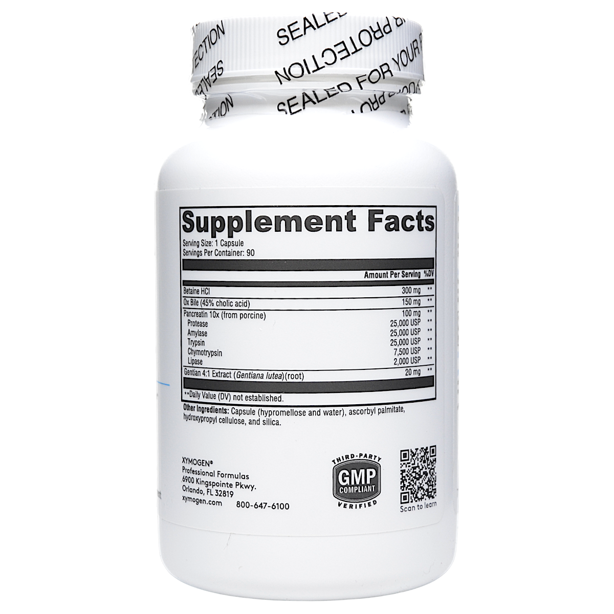Xymogen XymoZyme HCL Digestive Support 90 Capsules