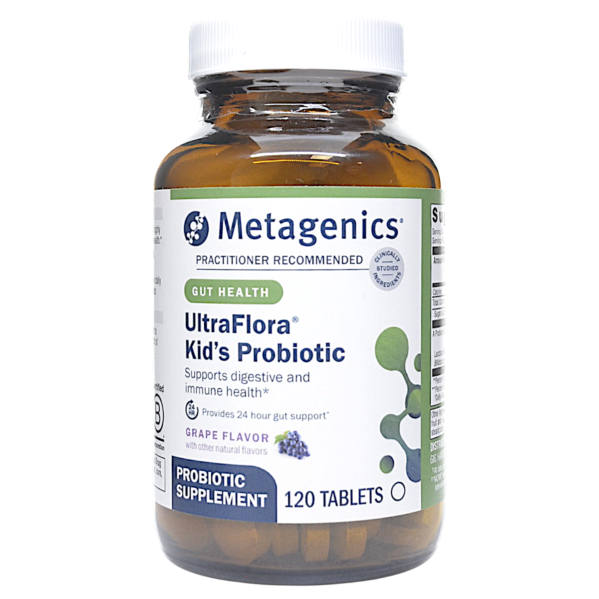 Metagenics UltraFlora Kids Probiotic Chewable Tablets Natural Grape Flavor - VitaBuy