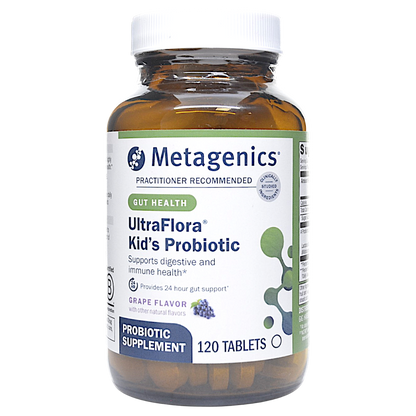 Metagenics UltraFlora Kids Probiotic Chewable Tablets Natural Grape Flavor - VitaBuy