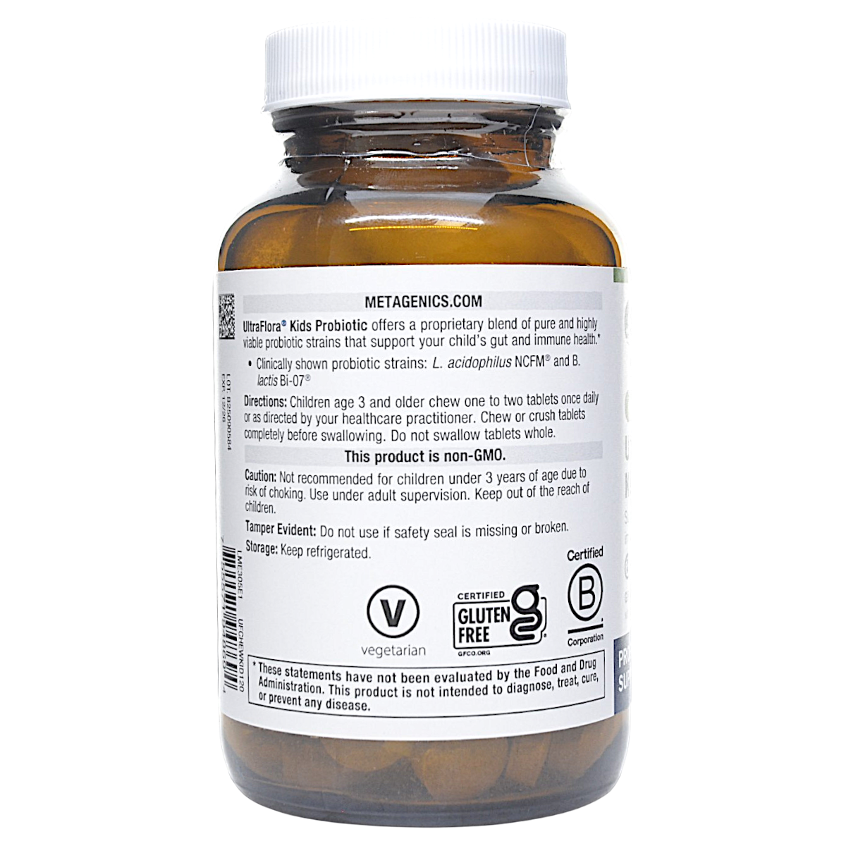 Metagenics UltraFlora Kids Probiotic Chewable Tablets Natural Grape Flavor - VitaBuy