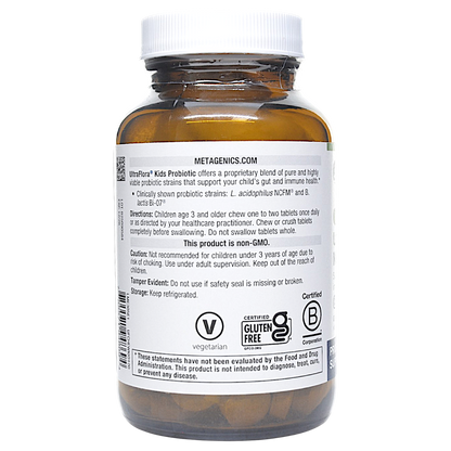 Metagenics UltraFlora Kids Probiotic Chewable Tablets Natural Grape Flavor - VitaBuy