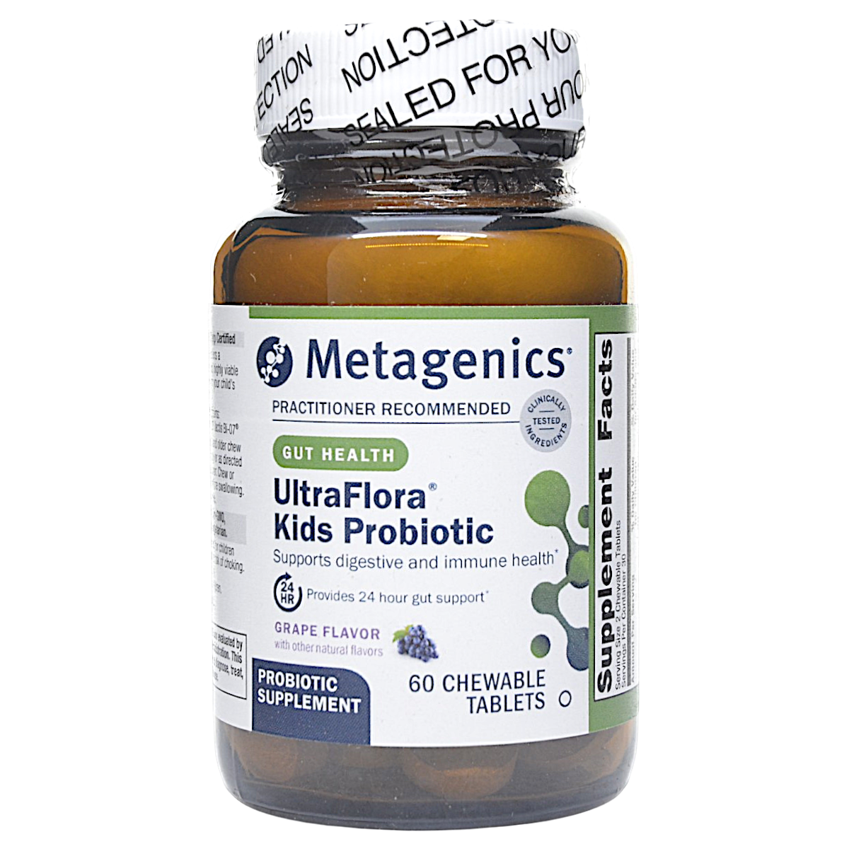 Metagenics UltraFlora Kids Probiotic Chewable Tablets Natural Grape Flavor - VitaBuy