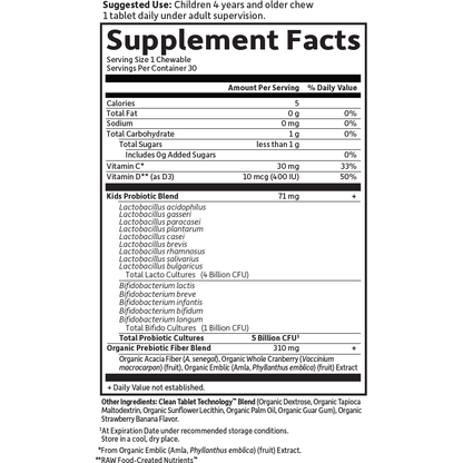 Garden of Life Dr. Formulated Organic Kids Probiotics 30 Chewables