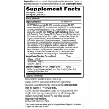 Garden Of Life RAW Probiotics Vaginal Care 30 Vcaps - VitaBuy