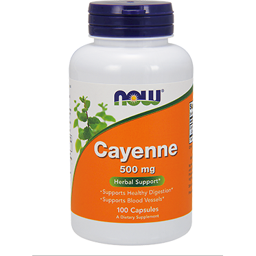 NOW Cayenne 500 mg Herbal Dietary Supplement 100 Capsules - VitaBuy