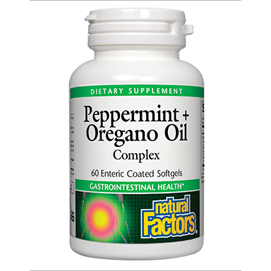 Natural Factors Peppermint & Oregano Oil Digestive Support 60 Gels