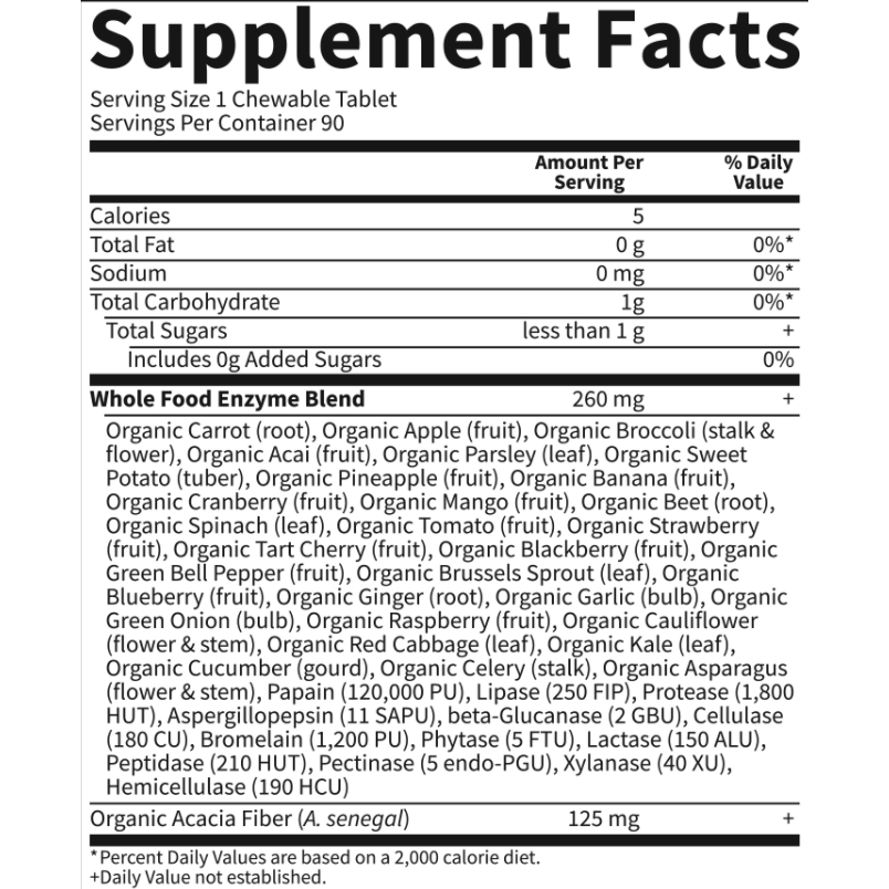 Garden of Life Dr. Formulated Organic Digest Digestive Enzyme 90 Chews