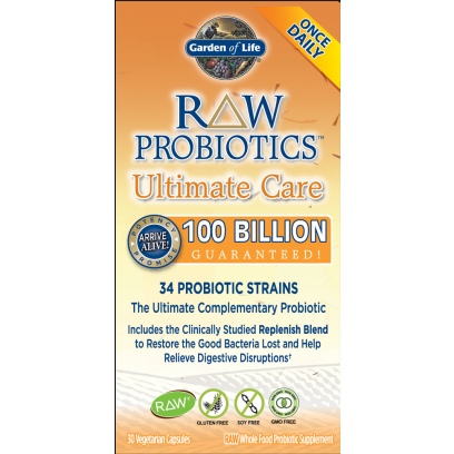Garden of Life RAW Probiotics Ultimate Care 100 Billion 30 Capsules