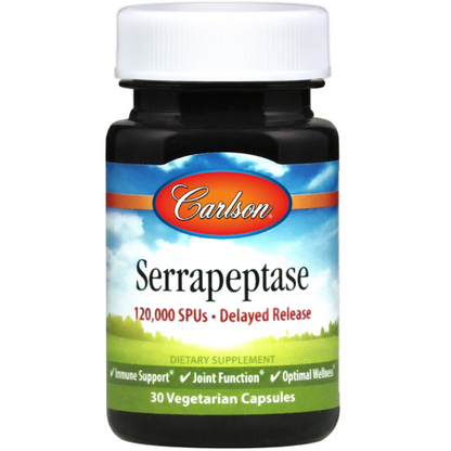 Carlson Labs Serrapeptase Proteolytic Enzyme 120,000 SPU 30 Capsules