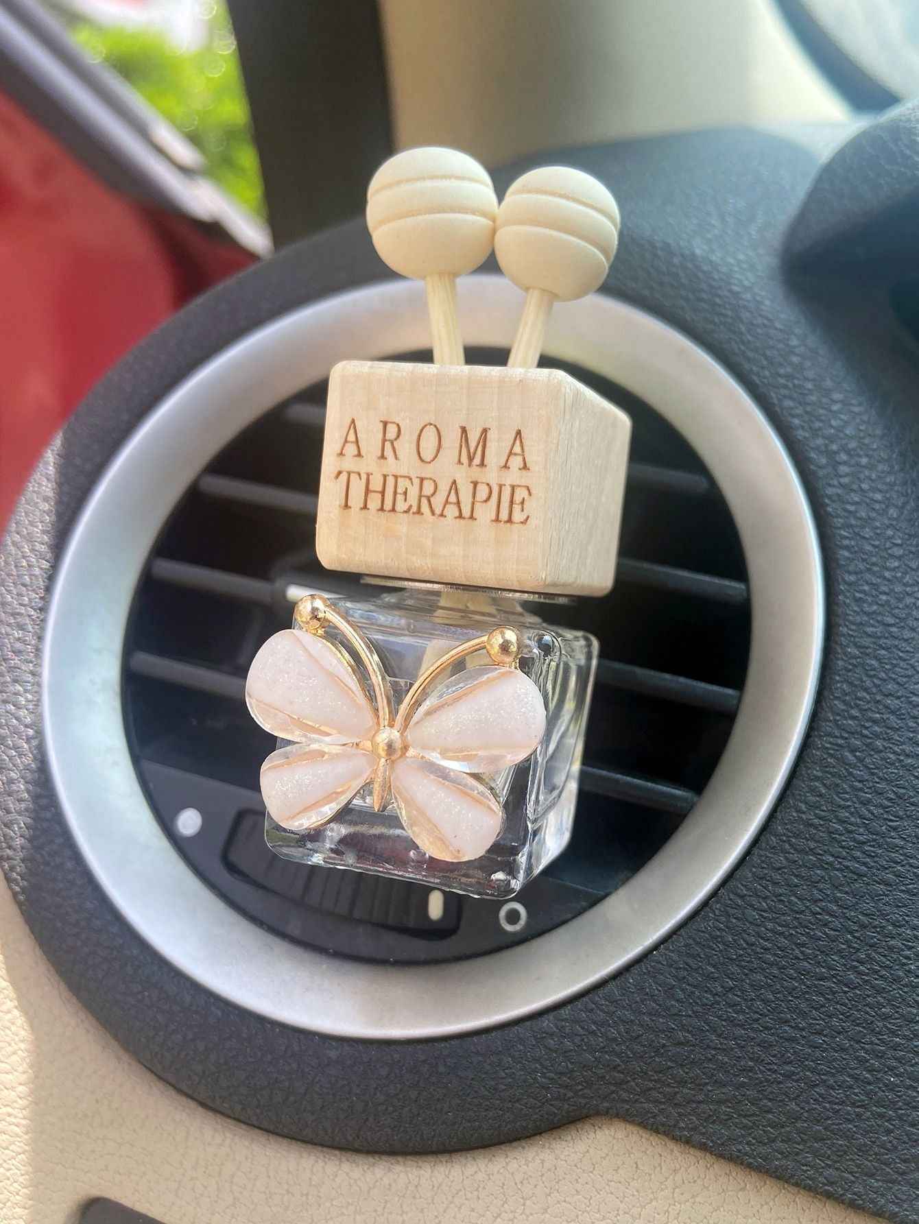Glass Butterfly Car Air Outlet Perfume Bottle Clear