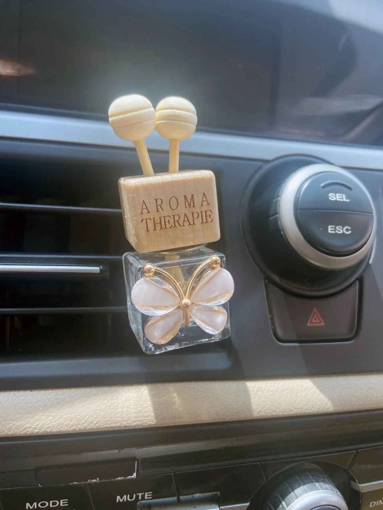 Glass Butterfly Car Air Outlet Perfume Bottle Clear
