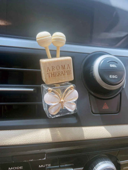 Glass Butterfly Car Air Outlet Perfume Bottle Clear