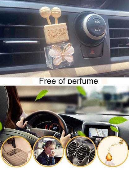 Glass Butterfly Car Air Outlet Perfume Bottle Clear