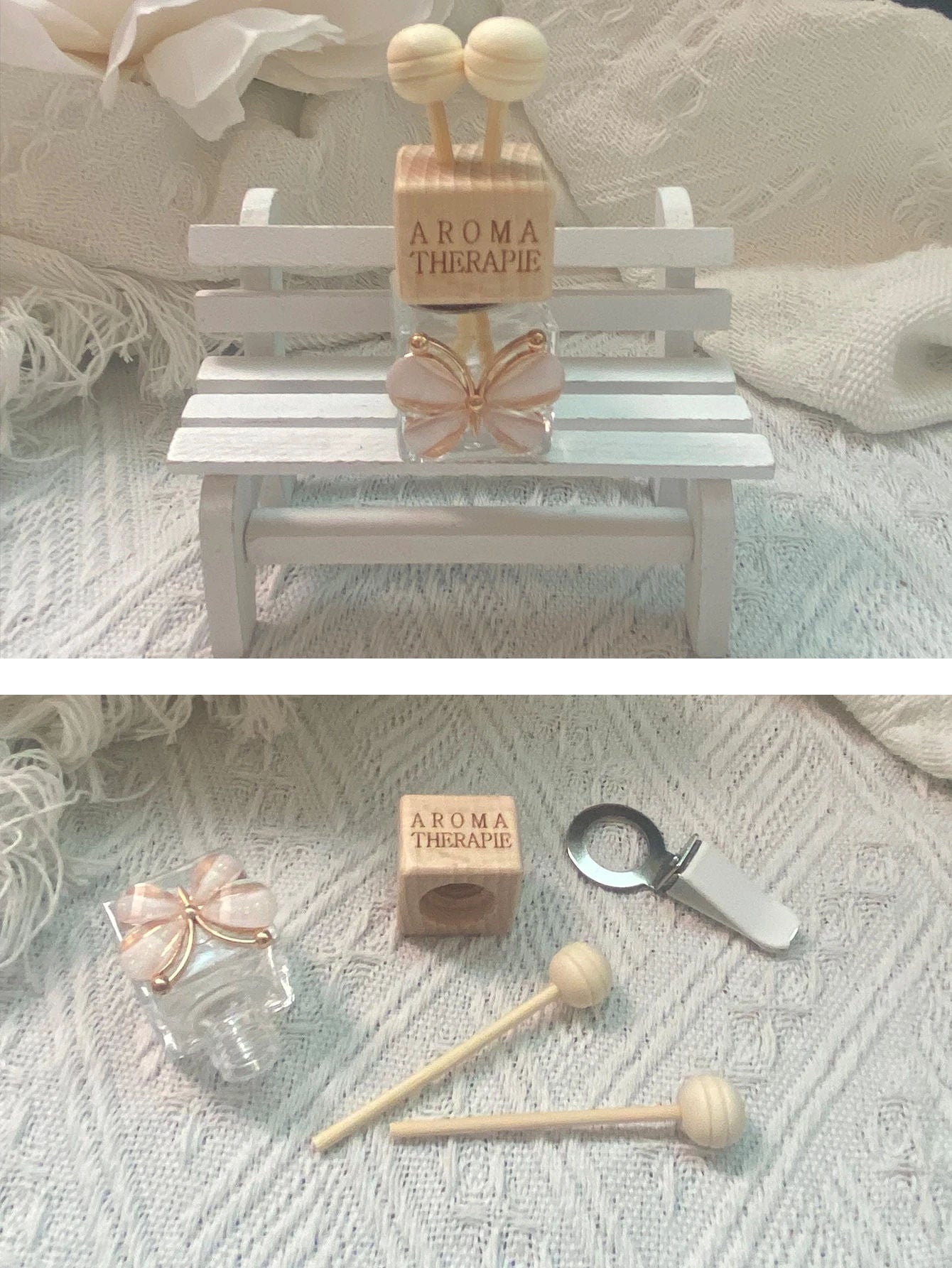Glass Butterfly Car Air Outlet Perfume Bottle Clear