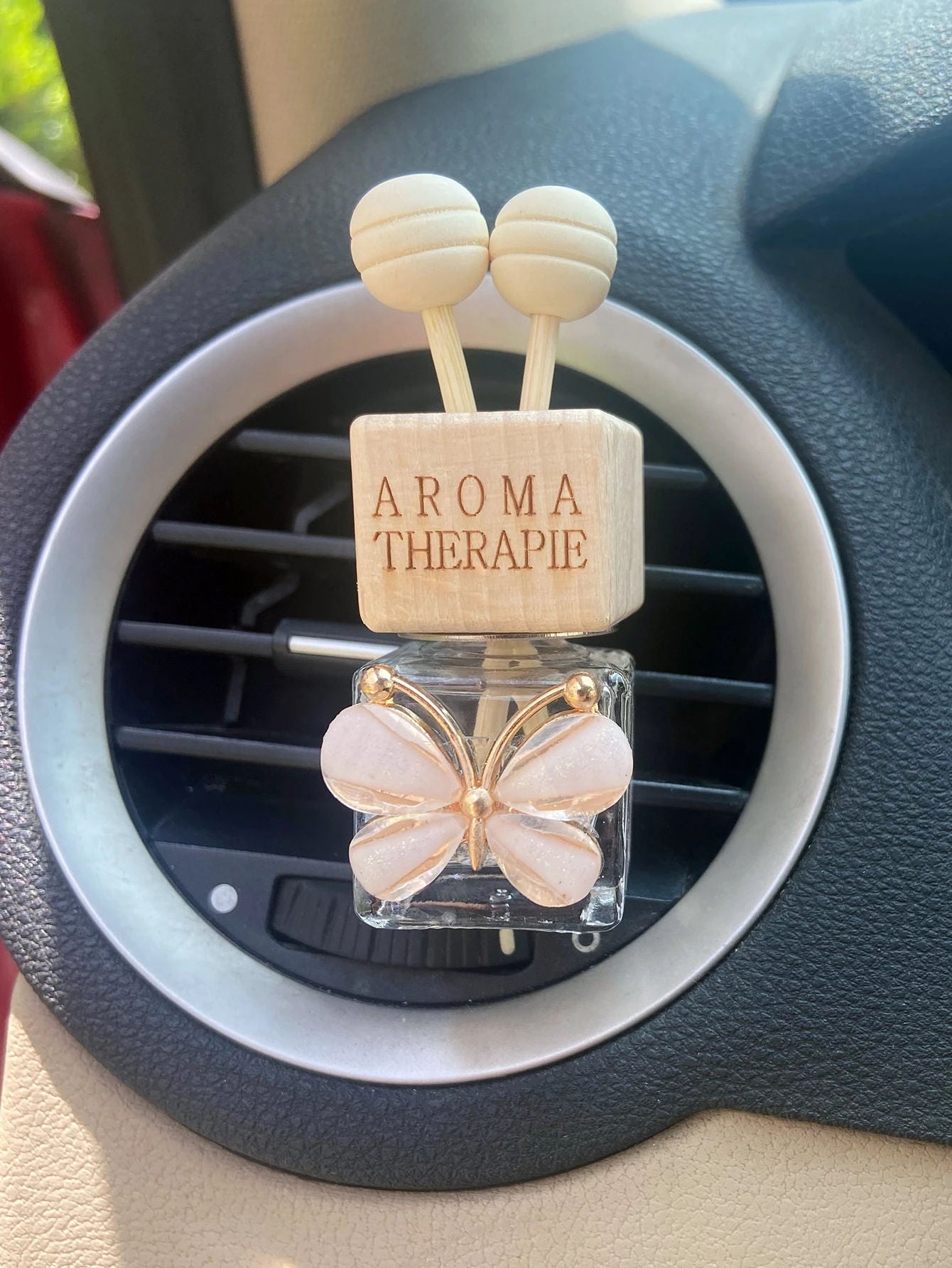 Glass Butterfly Car Air Outlet Perfume Bottle Clear