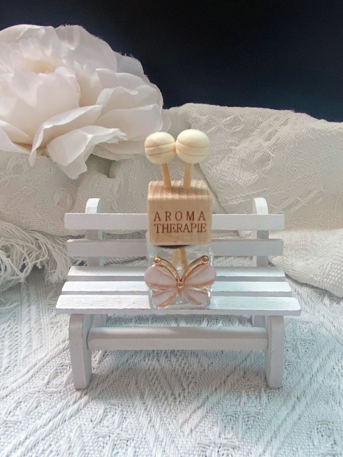 Glass Butterfly Car Air Outlet Perfume Bottle Clear