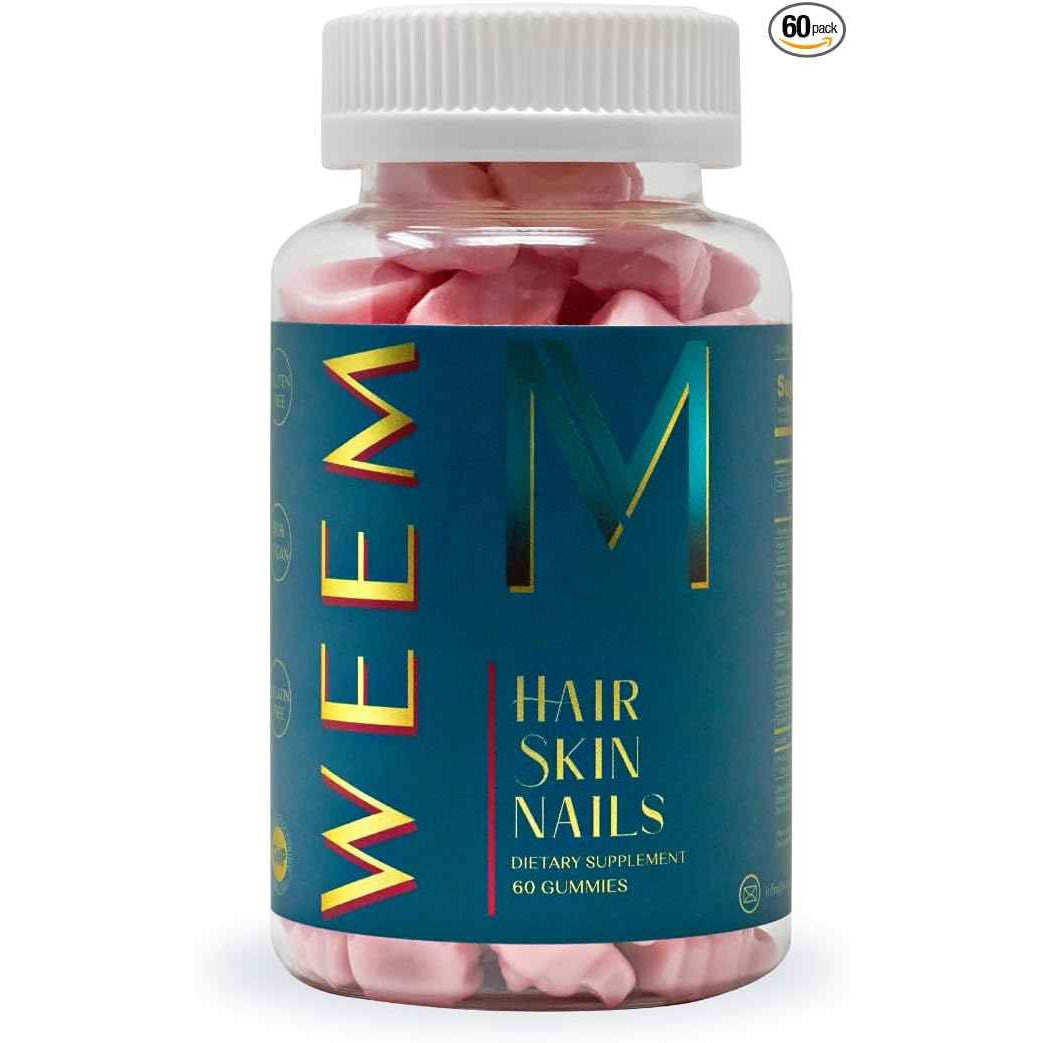WEEM Hair Skin and Nails Gummies Vegan Biotin Supplement 60 Count