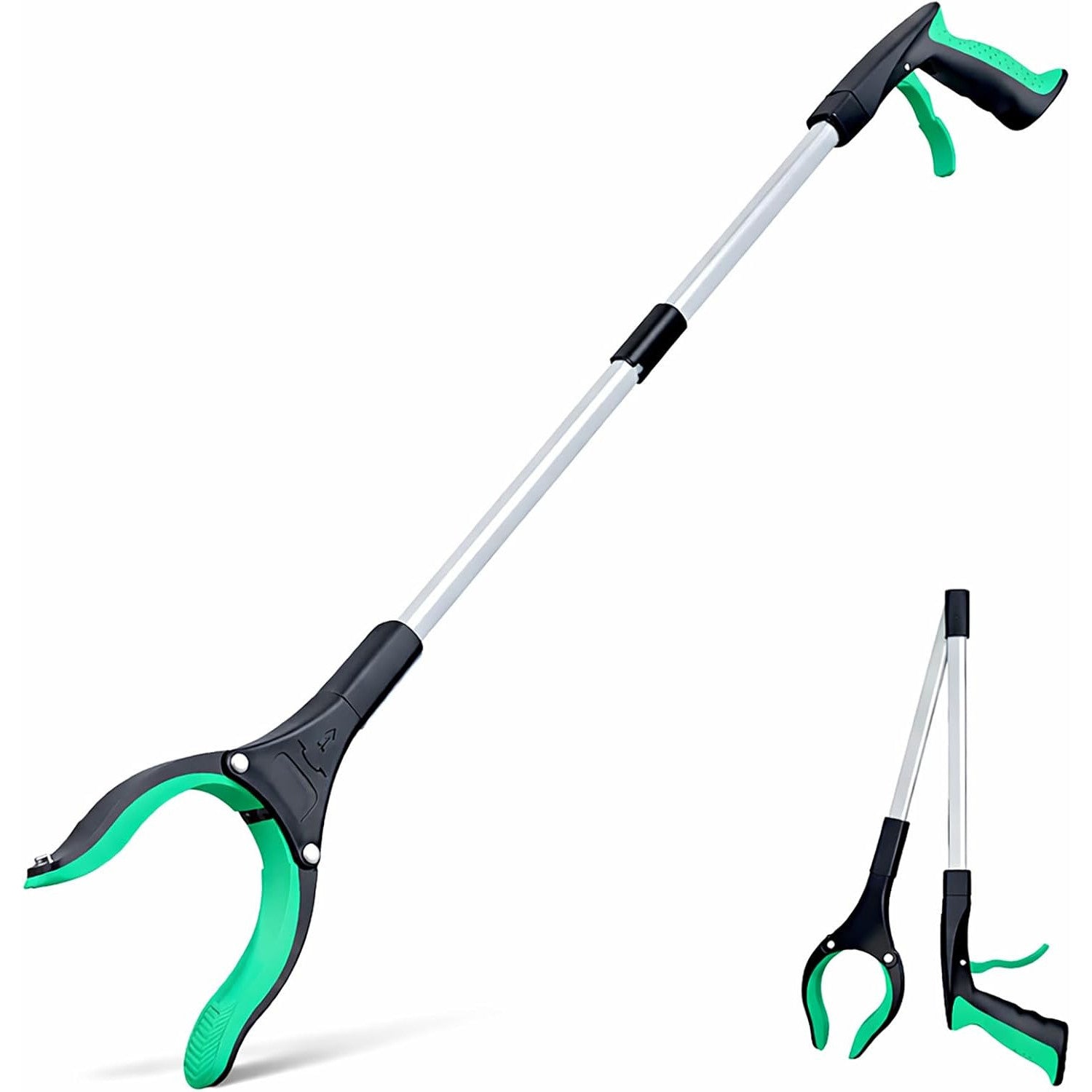 Grabber Reacher Tool 32 in Extra Long Foldable Gripper Heavy Duty Pick Up Stick for Seniors Trash Surgery Recovery Blue