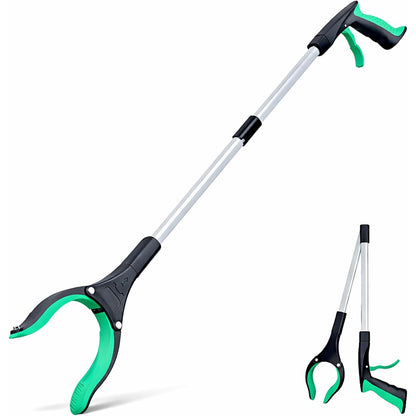 Grabber Reacher Tool 32 in Extra Long Foldable Gripper Heavy Duty Pick Up Stick for Seniors Trash Surgery Recovery Blue