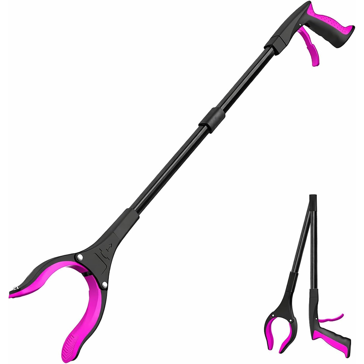 Grabber Reacher Tool 32 in Extra Long Foldable Gripper Heavy Duty Pick Up Stick for Seniors Trash Surgery Recovery Blue