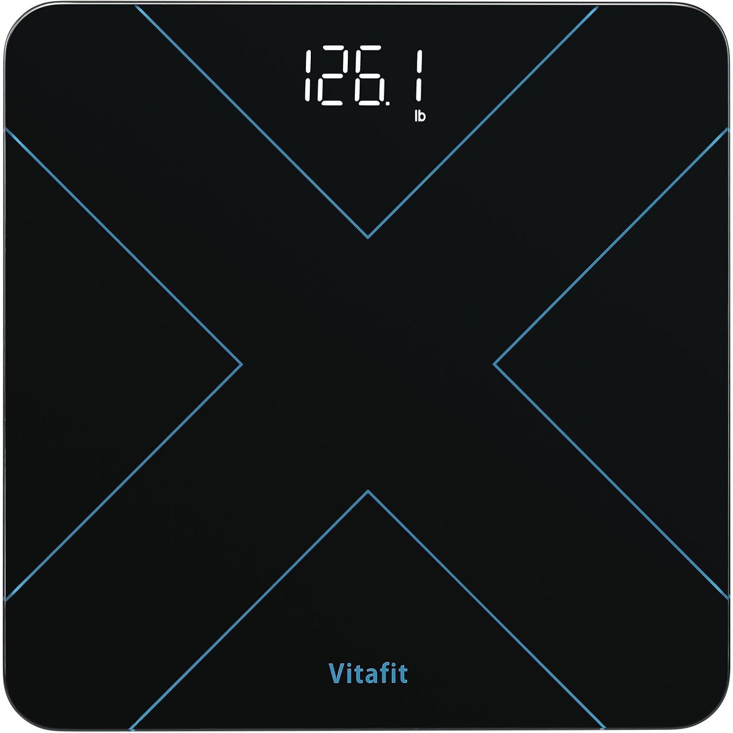 Vitafit Digital Bathroom Scale 400 lb Capacity 0.1 lb Accuracy Step-On LED Display Spray Silver Black
