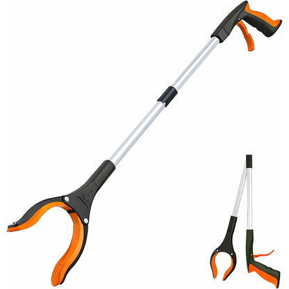 Grabber Reacher Tool 32 in Extra Long Foldable Gripper Heavy Duty Pick Up Stick for Seniors Trash Surgery Recovery Blue